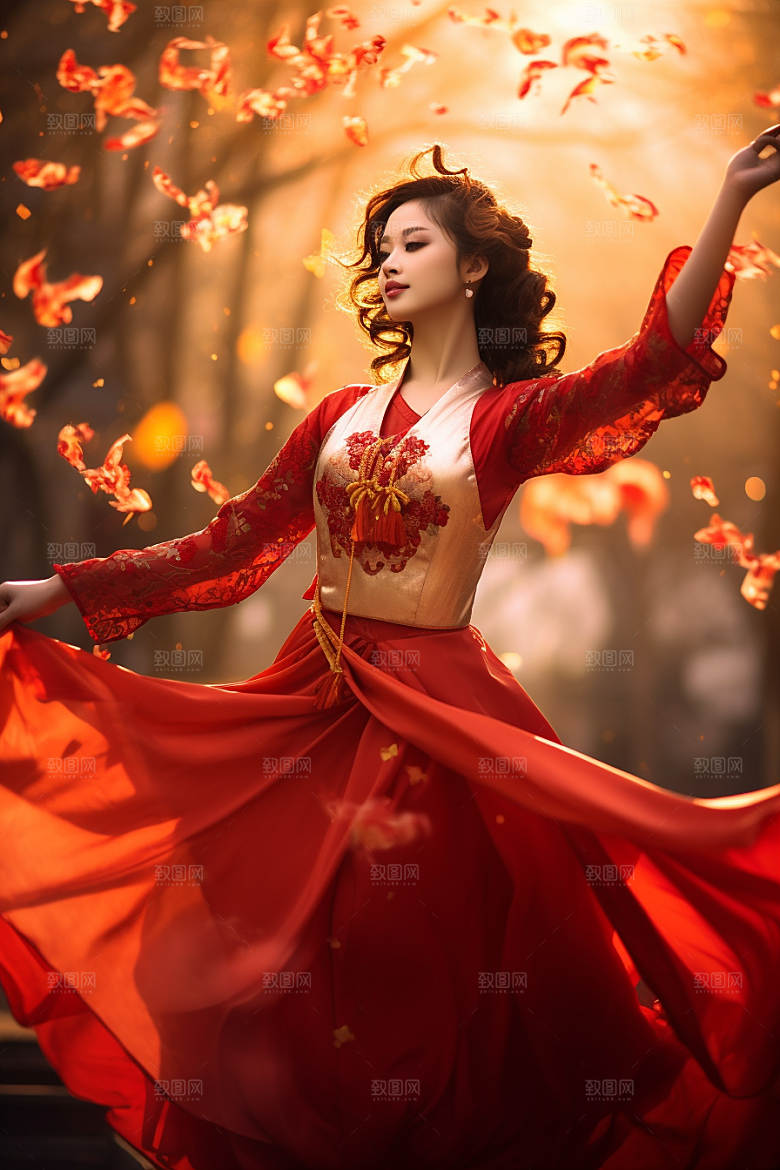 春节汉服新年人物素材