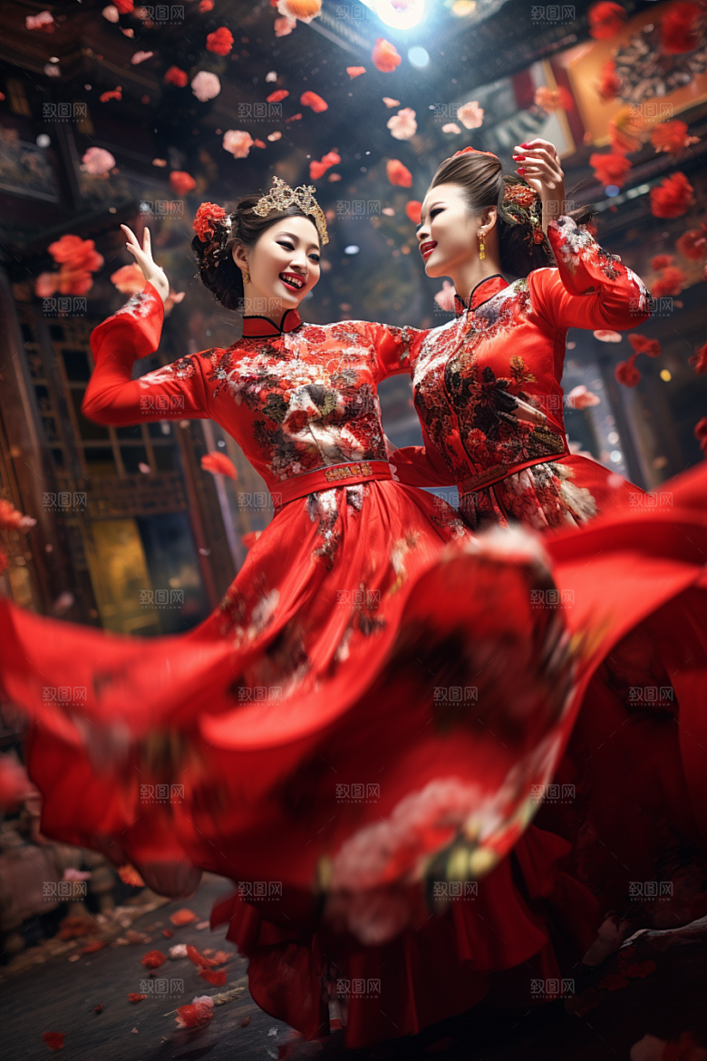 春节汉服中国风高清素材