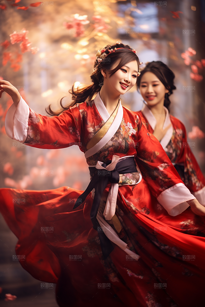 春节汉服传统春节素材
