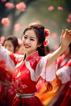 春节汉服中式唯美素材