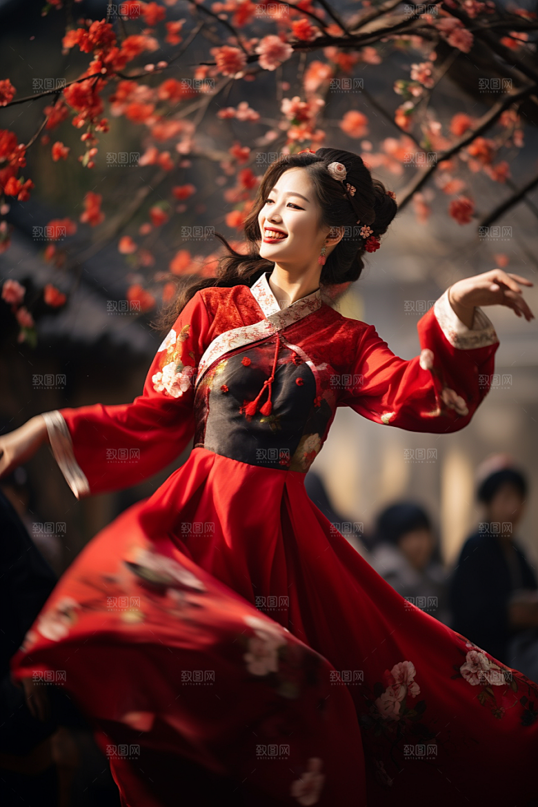 春节汉服人物新年素材