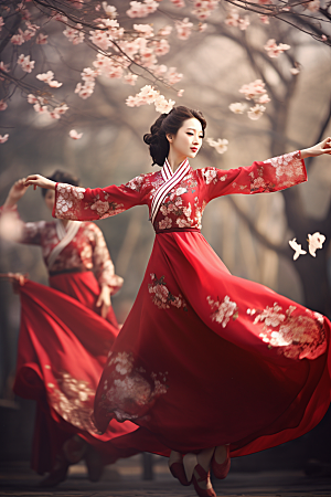 春节汉服传统新年素材