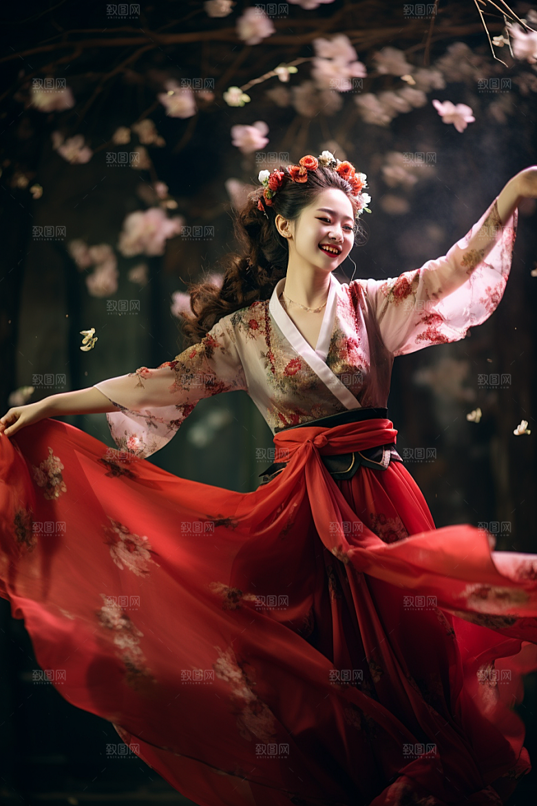 春节汉服高清唯美素材