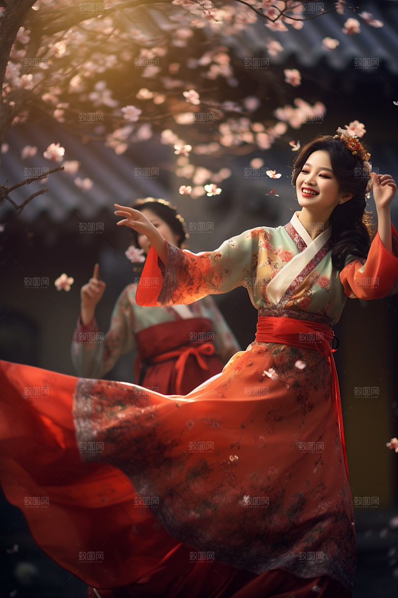 春节汉服新年人物素材