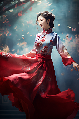 春节汉服中式喜庆素材