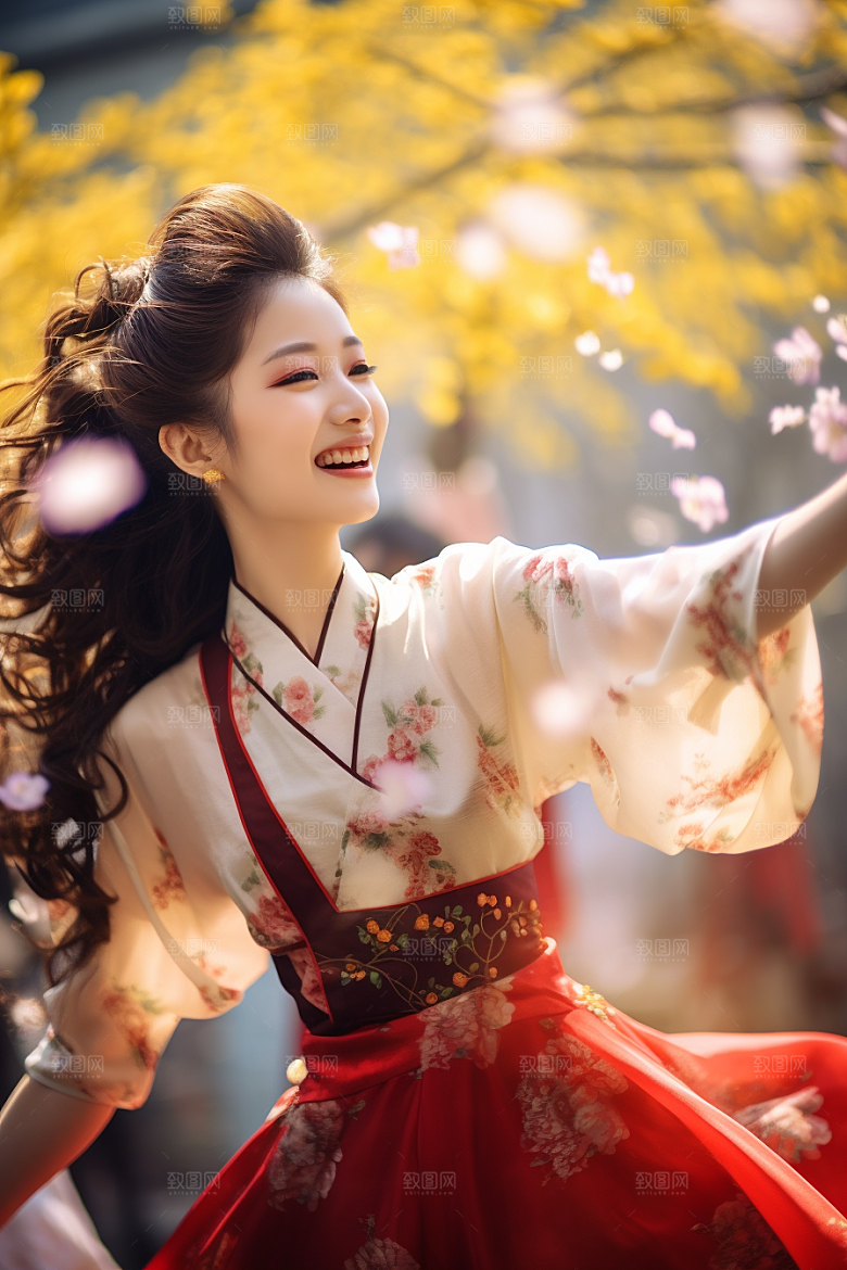 春节汉服唯美中国风素材
