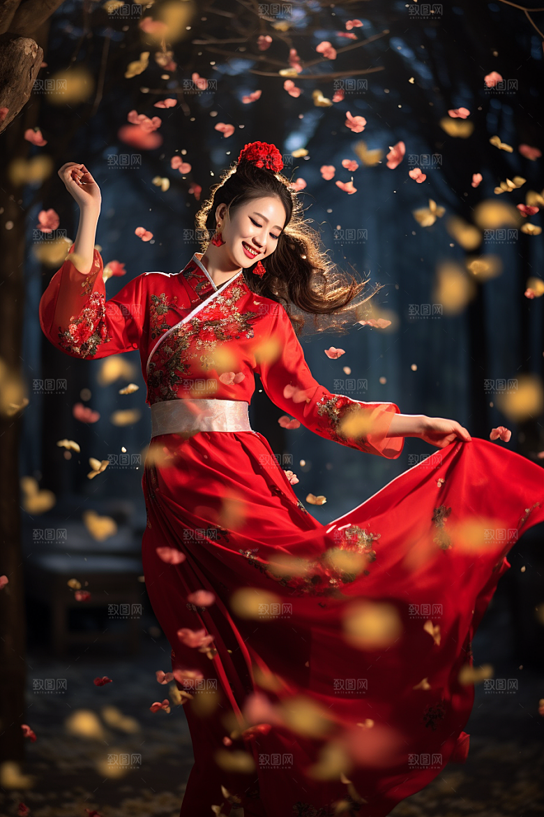 春节汉服高清中式素材