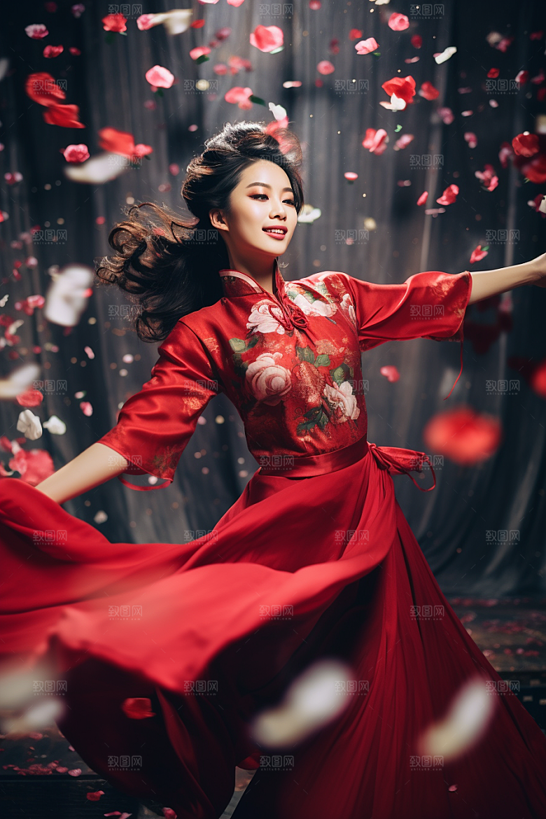 春节汉服唯美高清素材