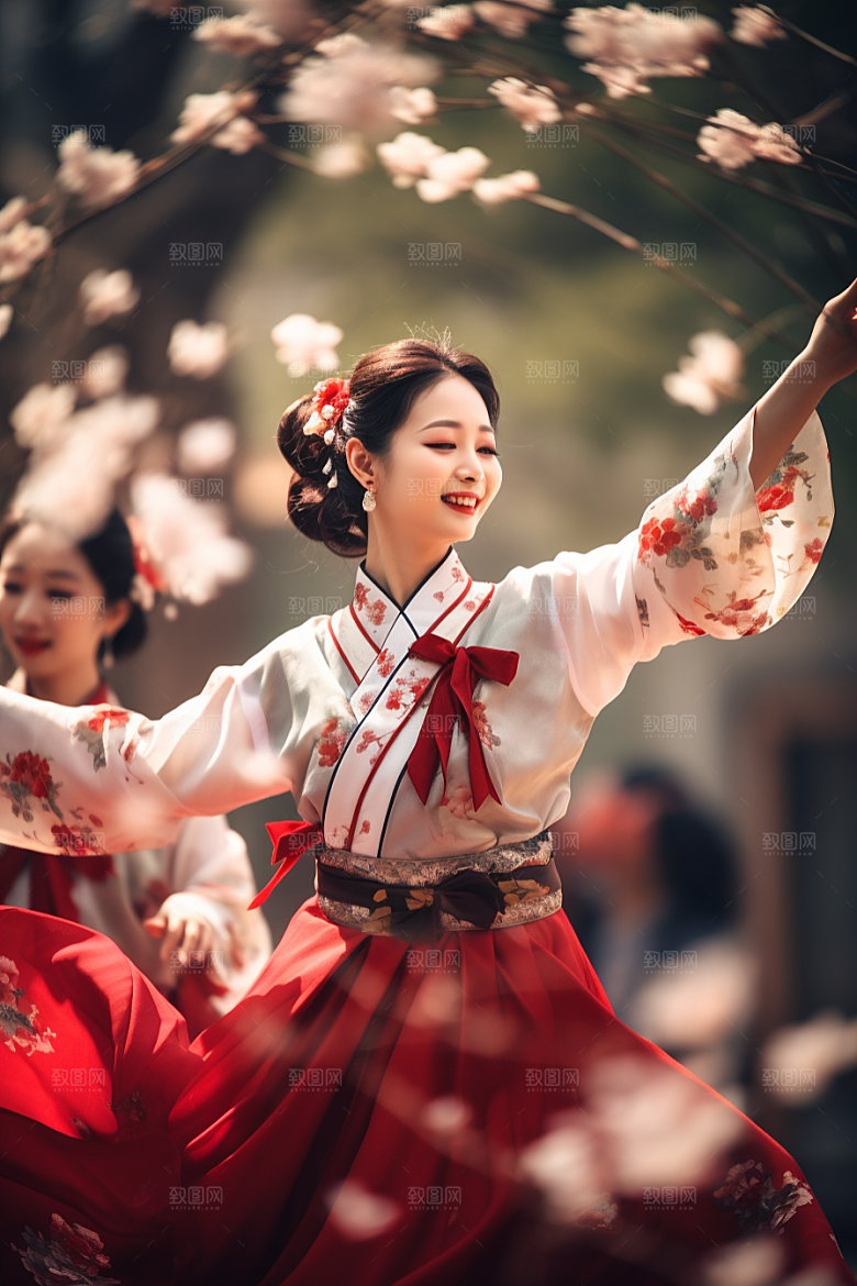 春节汉服喜庆人物素材