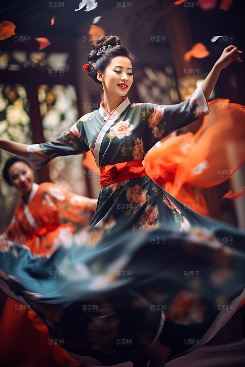 春节汉服高清中式素材