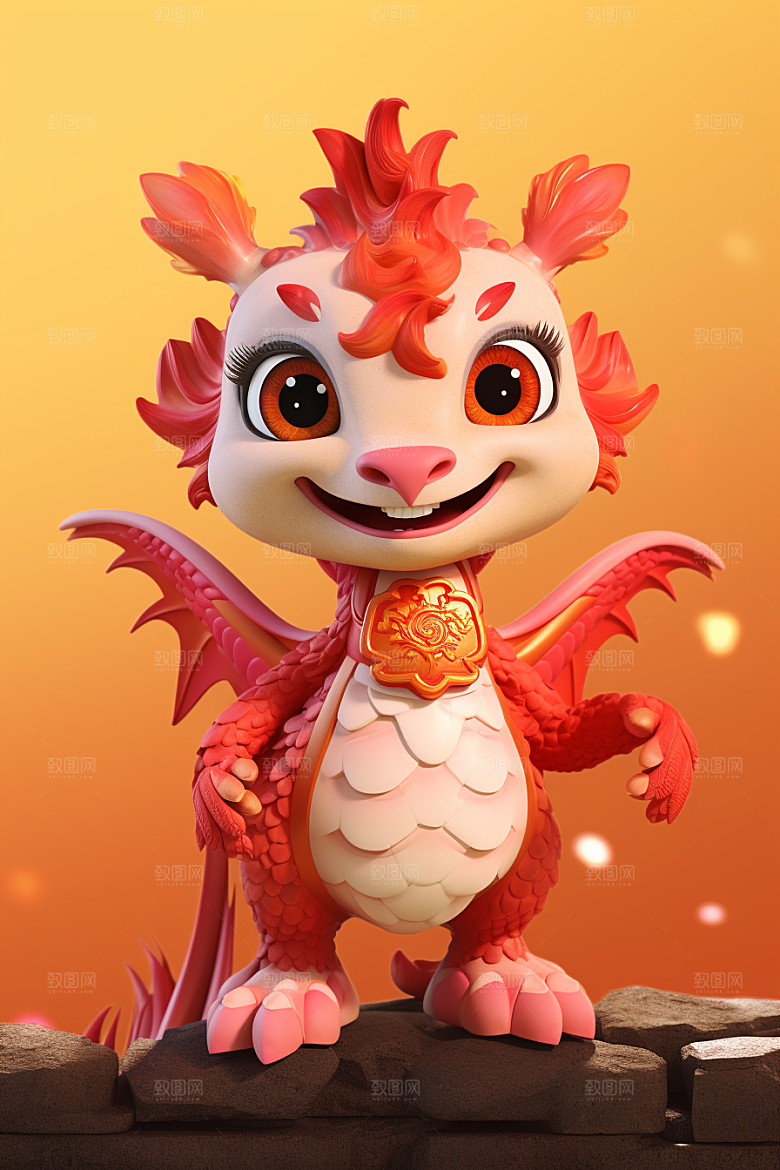 可爱小龙人春节3D模型