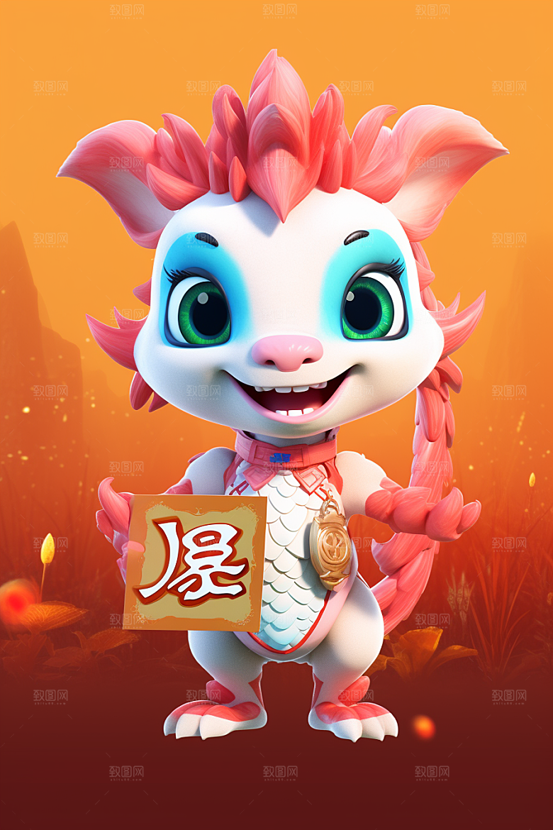 可爱小龙人卡通龙拟人模型