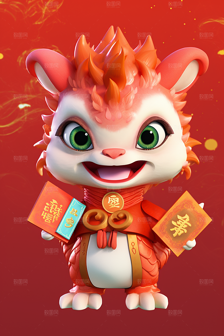 可爱小龙人龙年卡通模型