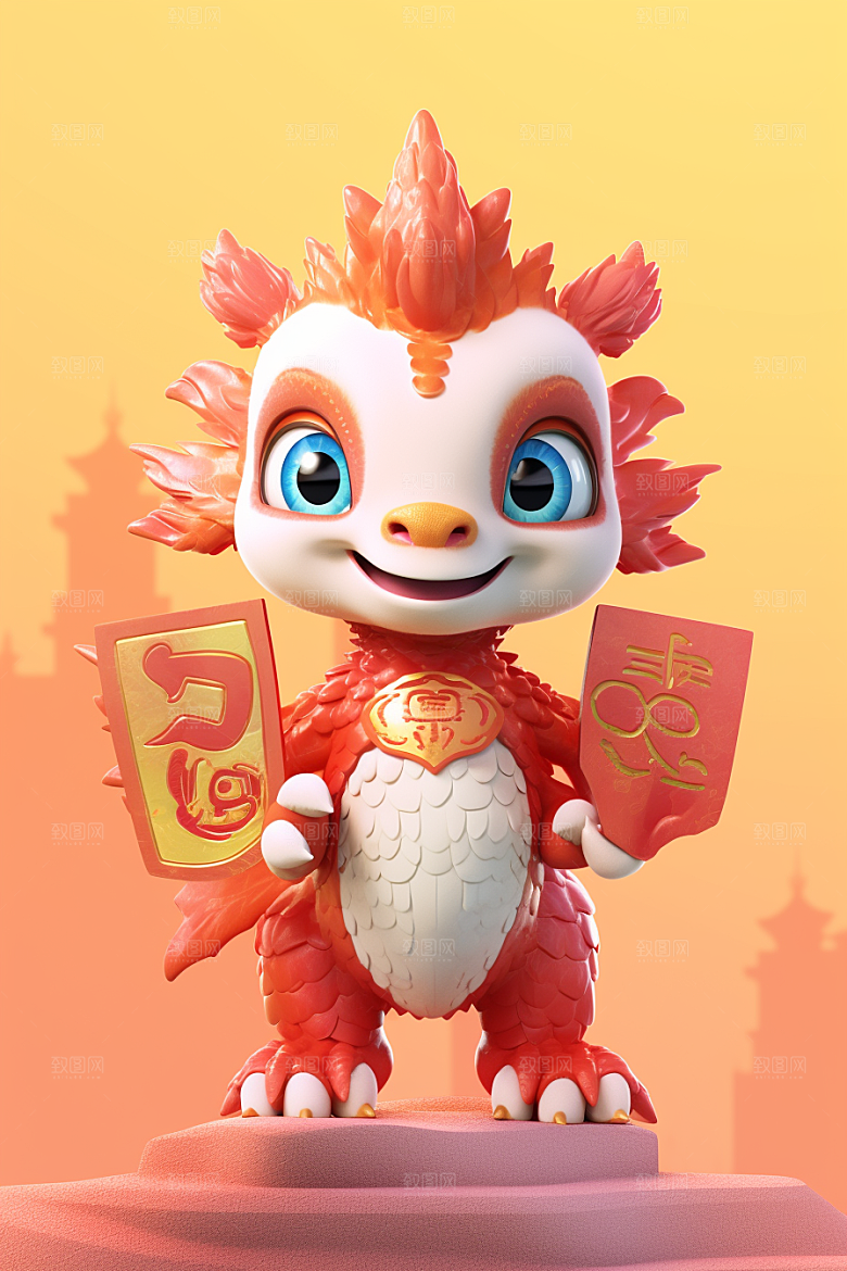 可爱小龙人天真活泼模型