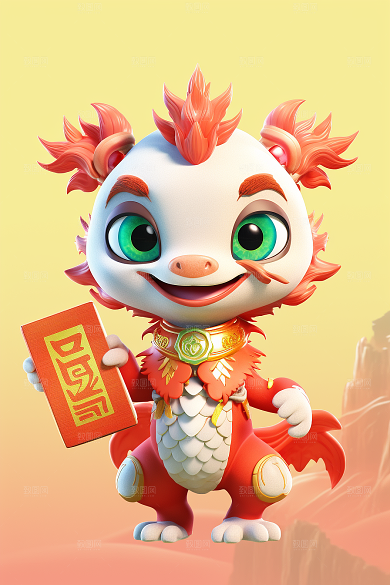 可爱小龙人活泼龙年模型