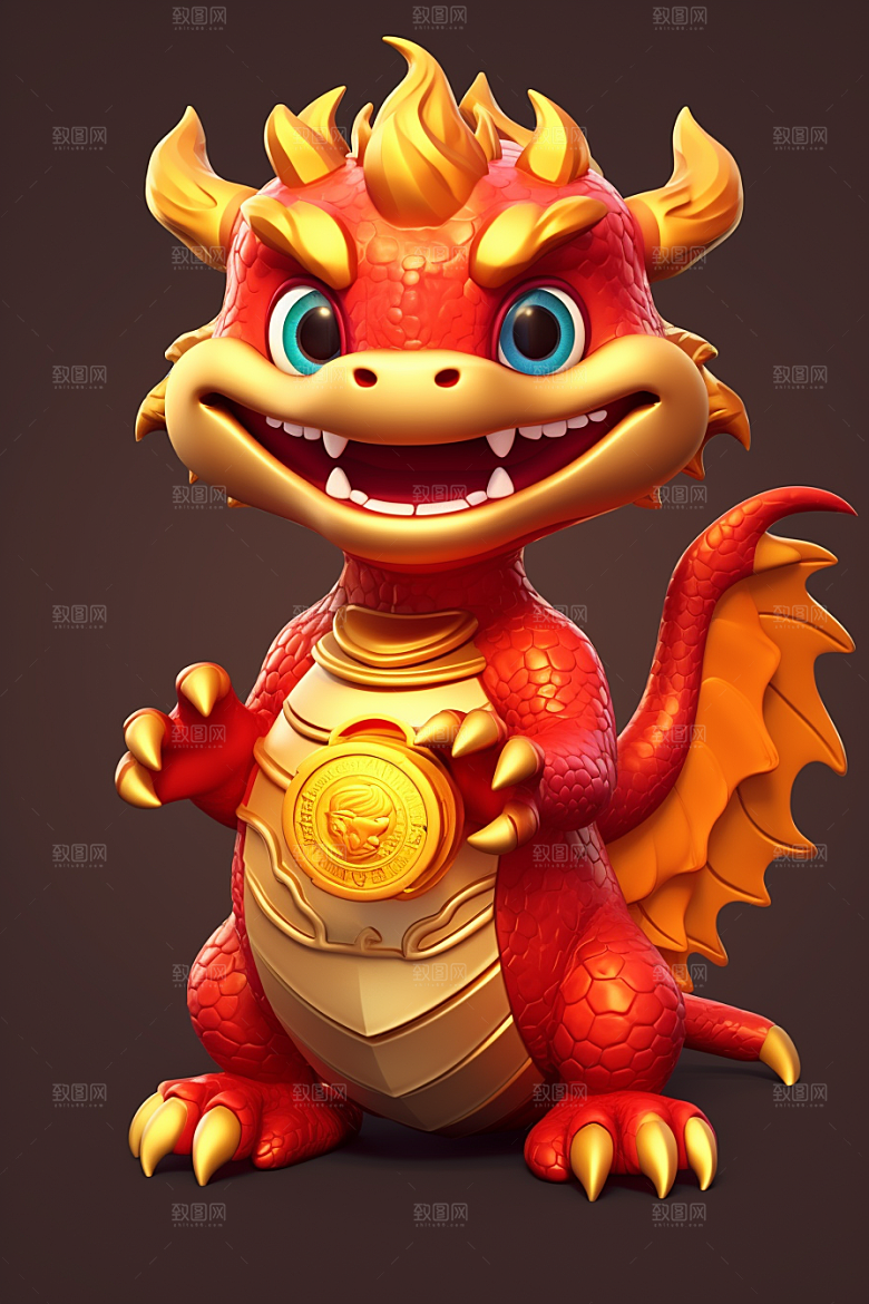 可爱小龙人3D龙年模型
