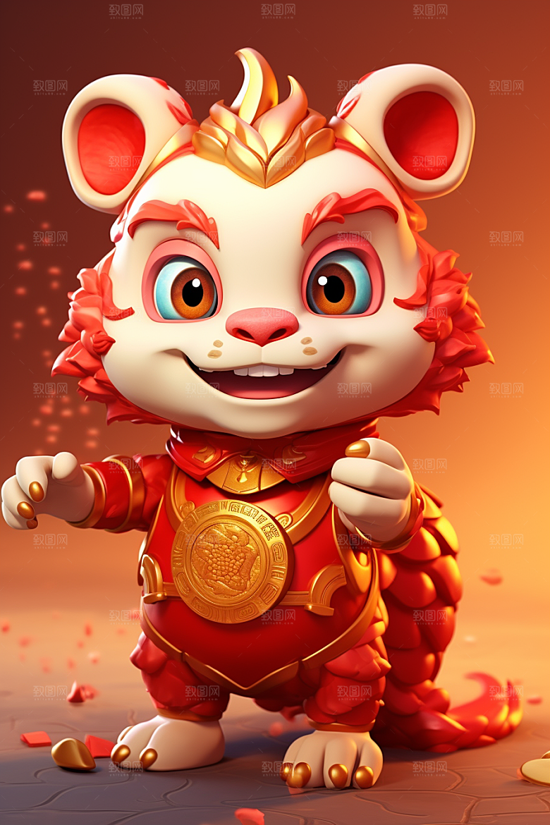 可爱小龙人新年龙年模型