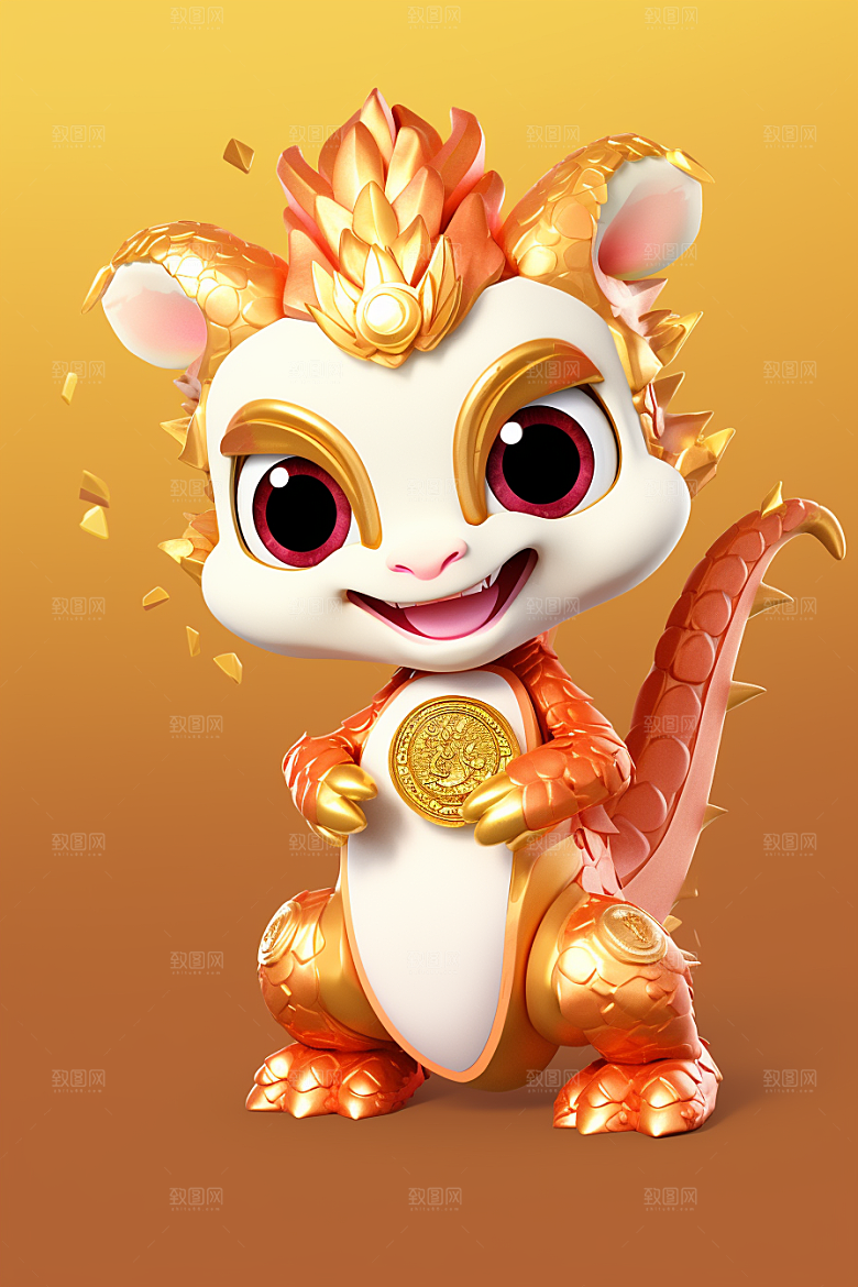 可爱小龙人新年十二生肖模型