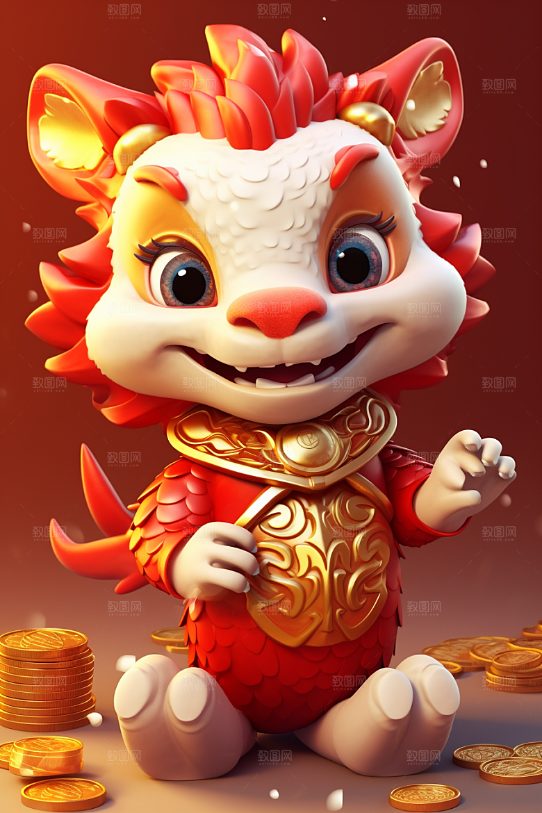 可爱小龙人活泼形象模型