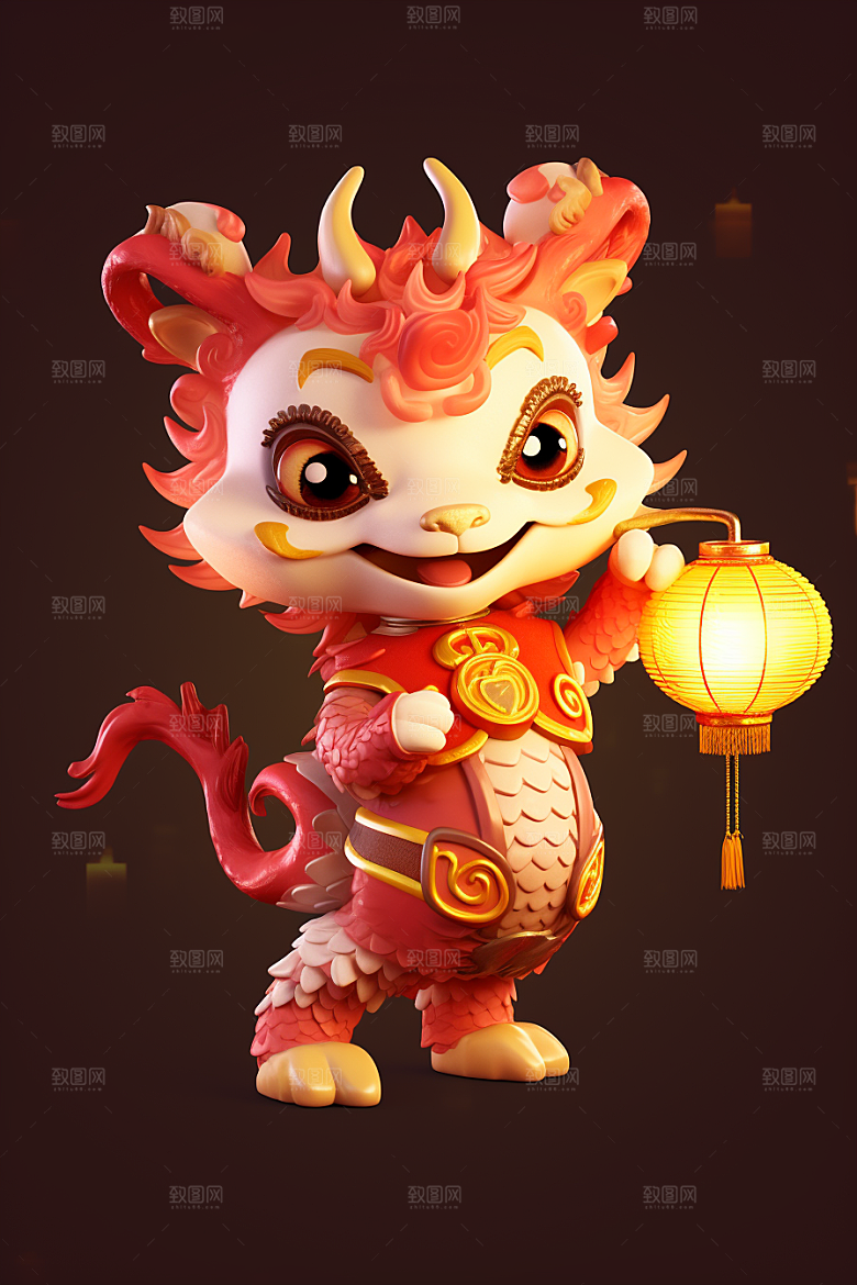 可爱小龙人龙年生肖龙模型