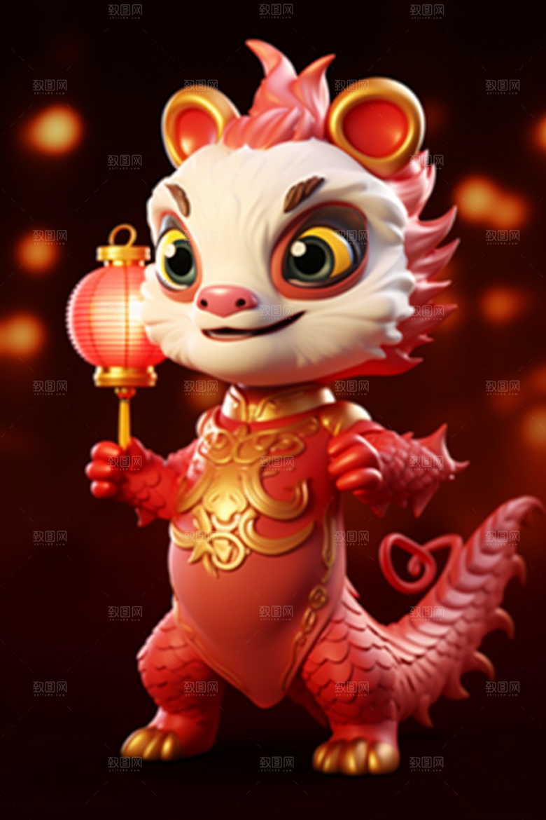 可爱小龙人龙年生肖龙模型