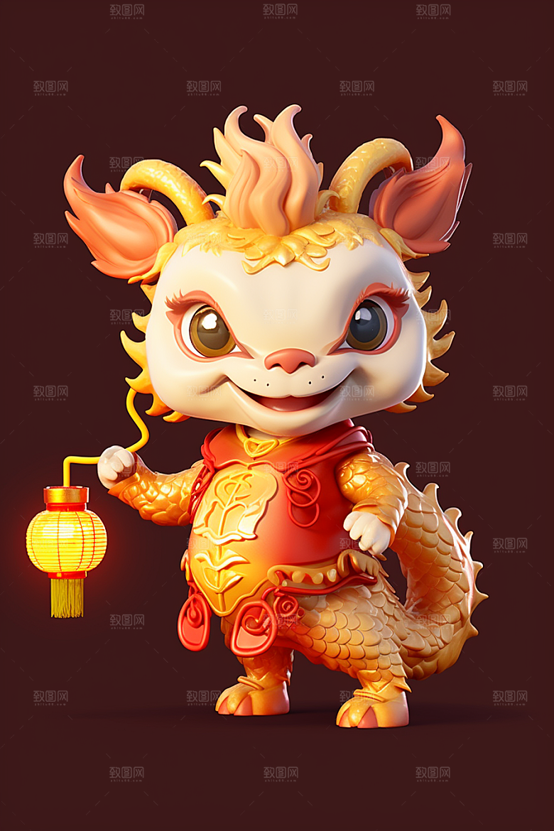 可爱小龙人龙拟人活泼模型
