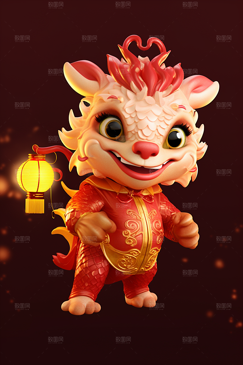 可爱小龙人龙拟人卡通模型