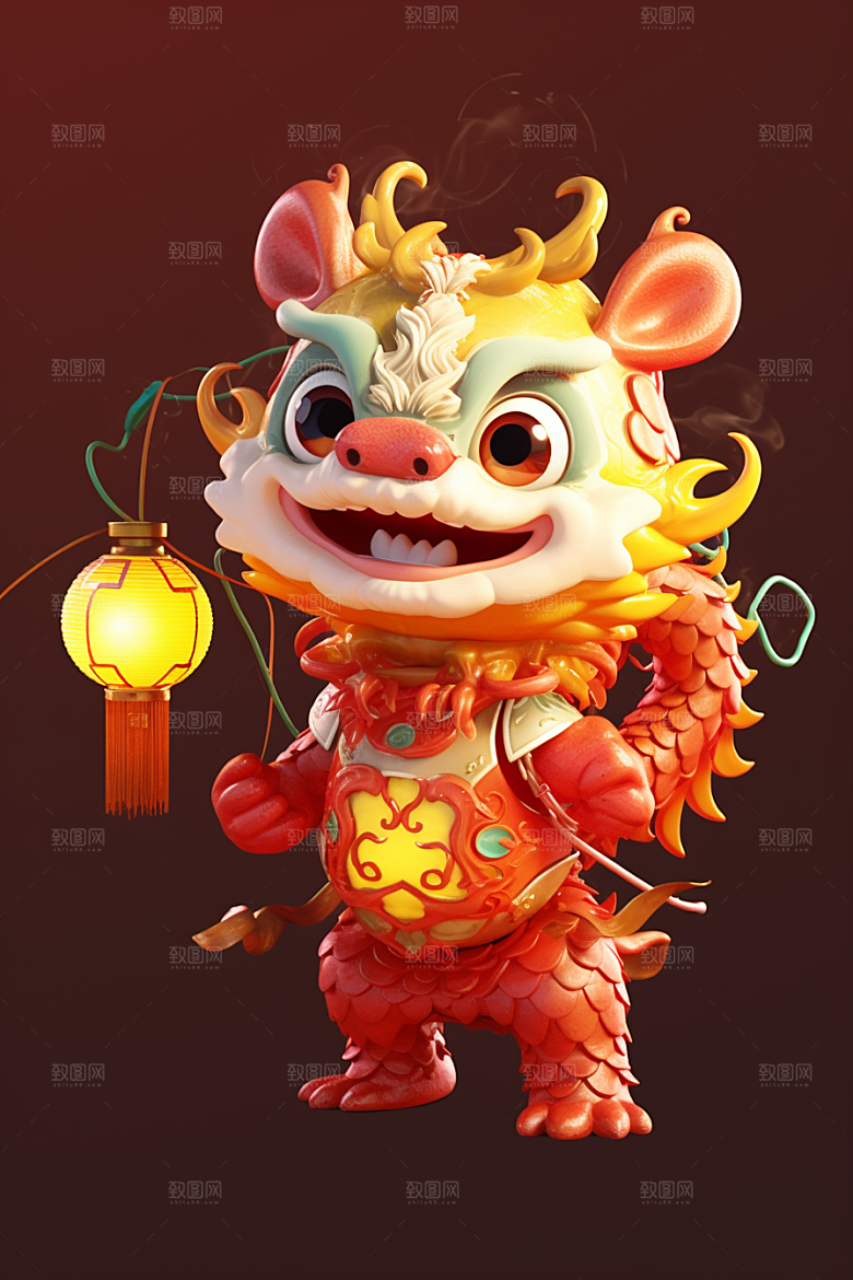 可爱小龙人生肖龙天真模型