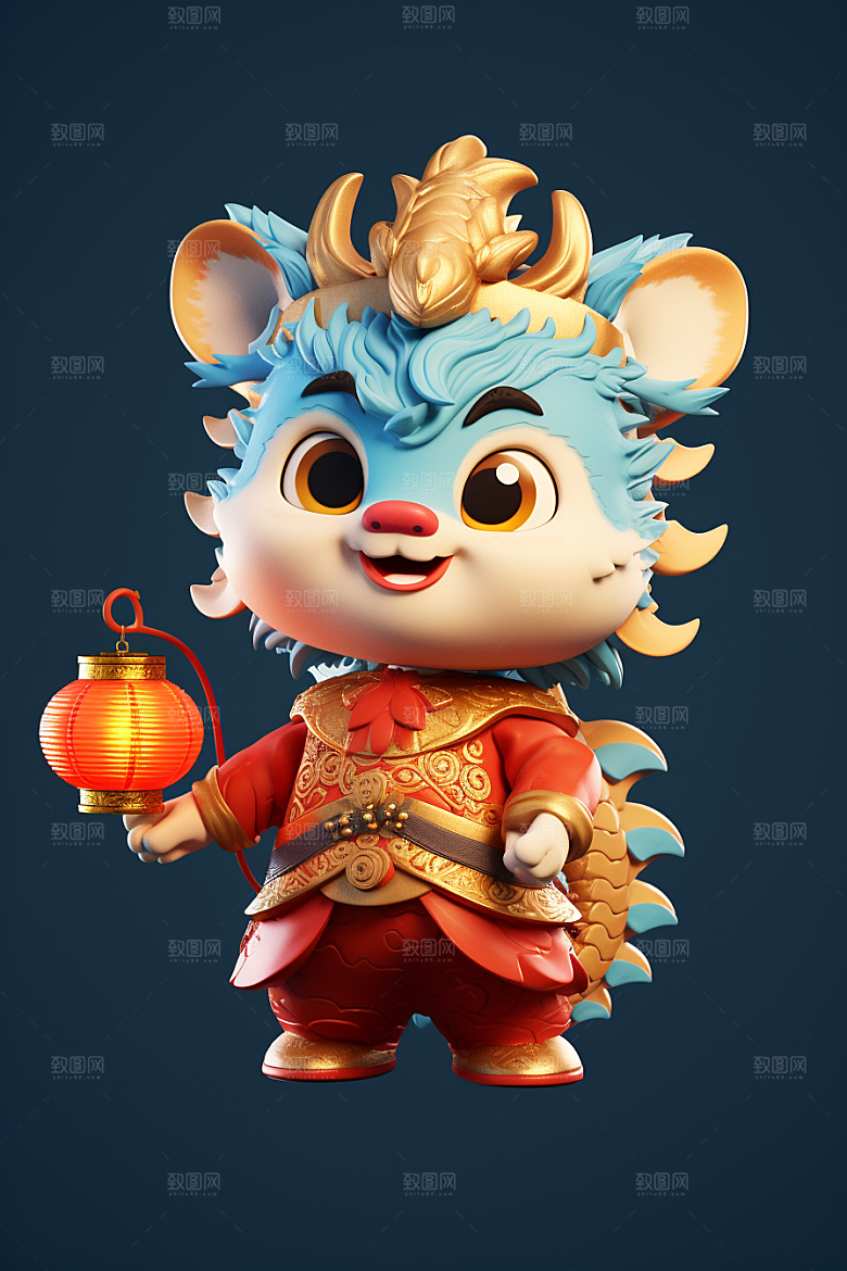 可爱小龙人活泼形象模型