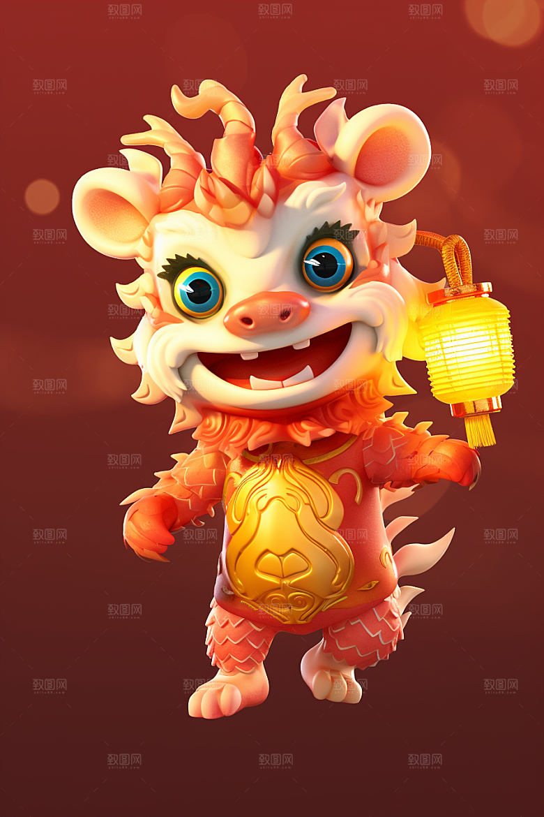 可爱小龙人生肖龙形象模型