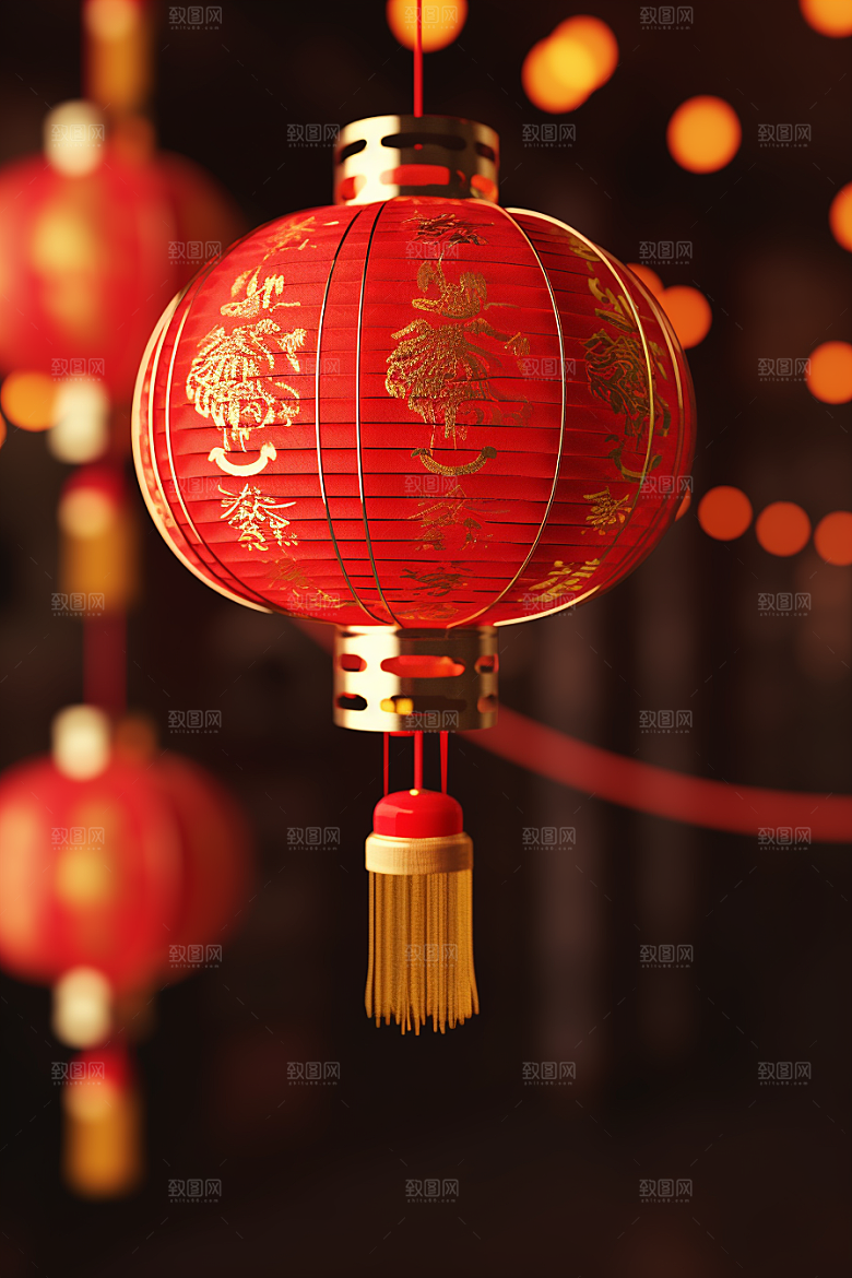 春节灯笼庆祝喜庆摄影图