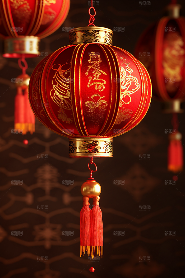 春节灯笼过年新年摄影图