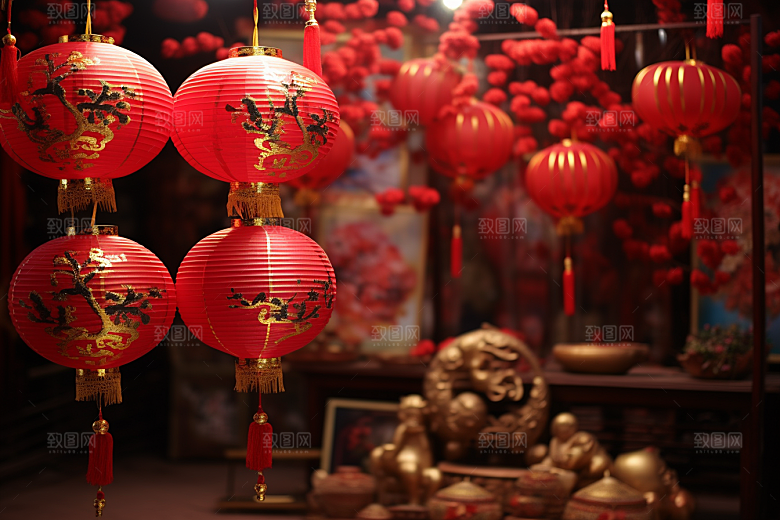 春节灯笼挂灯笼庆祝摄影图