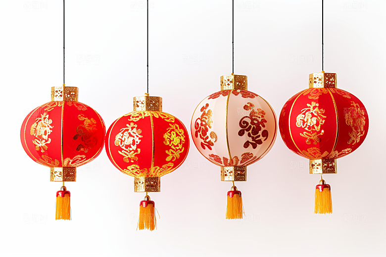 春节灯笼红火高清摄影图