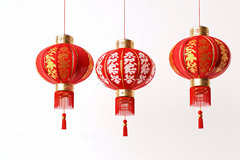 春节灯笼火热新年摄影图