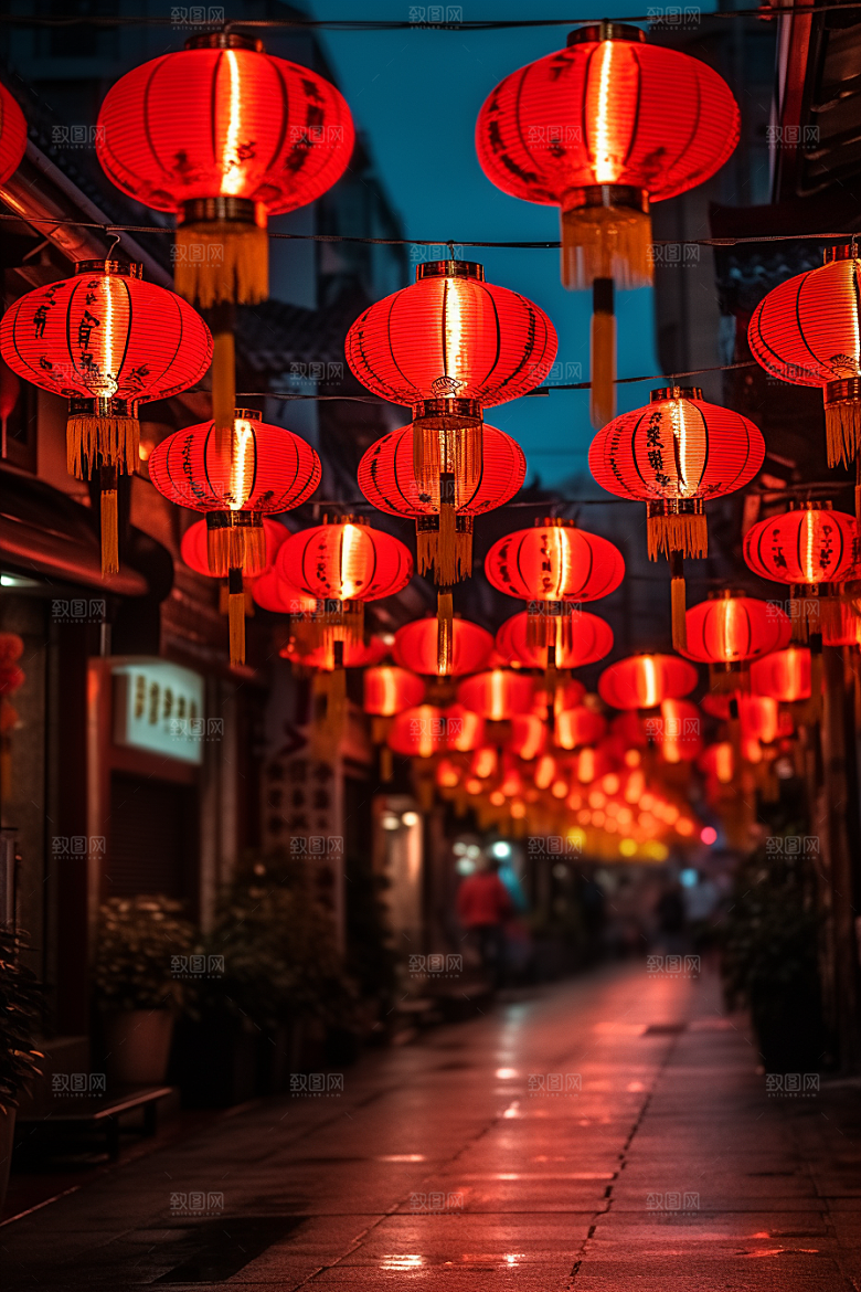 春节灯笼挂灯笼庆祝摄影图