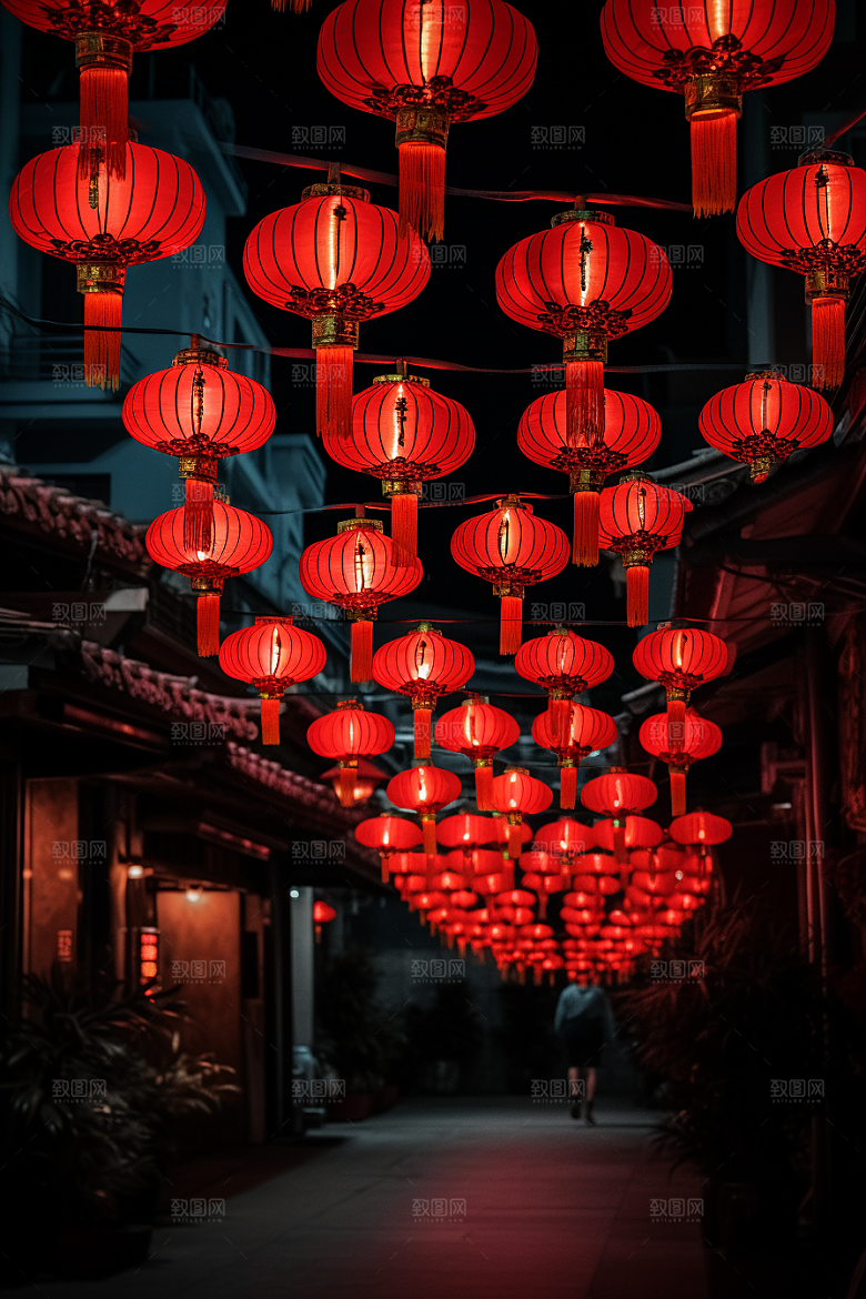 春节灯笼过年喜庆摄影图