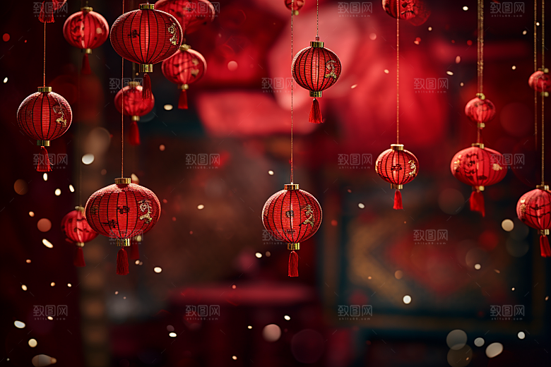 春节灯笼庆祝庆贺摄影图