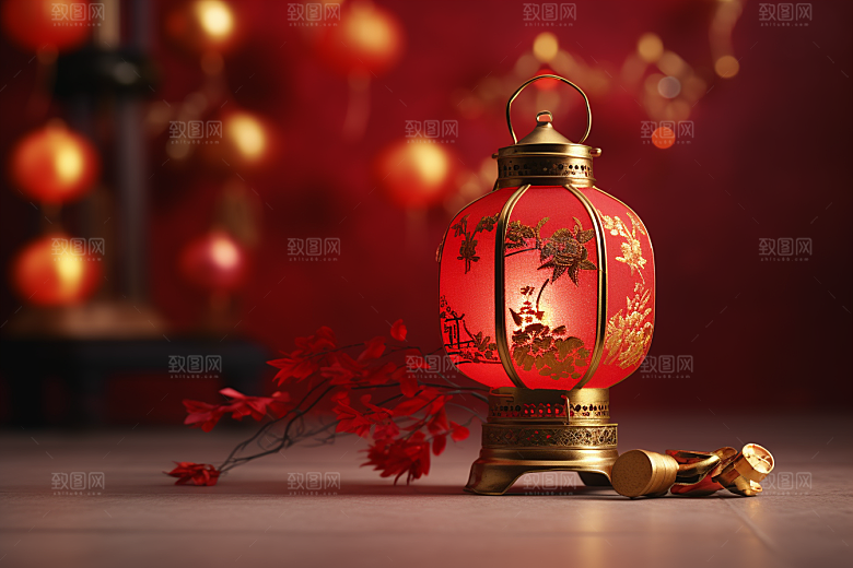 春节灯笼喜庆庆祝摄影图