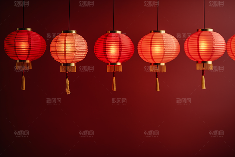 春节灯笼高清新年摄影图