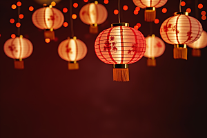 春节灯笼庆祝新年摄影图