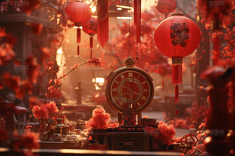 春节灯笼庆祝火热摄影图