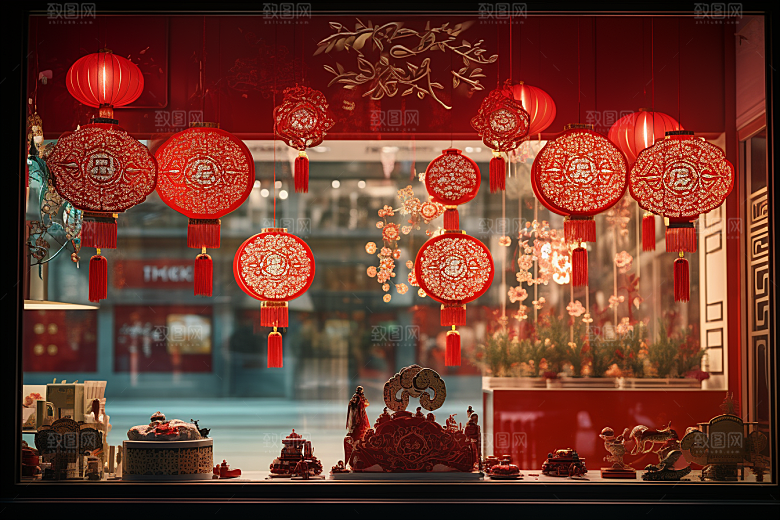 春节灯笼新年过年摄影图