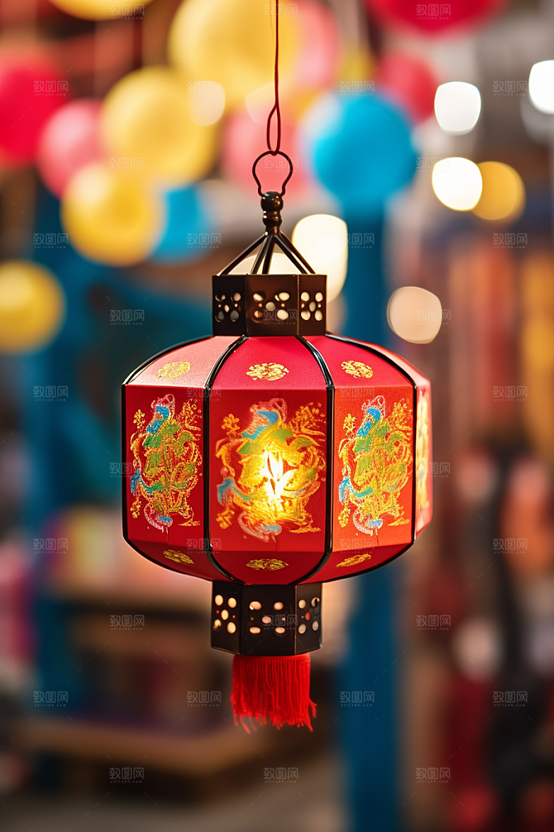 春节灯笼高清火热摄影图