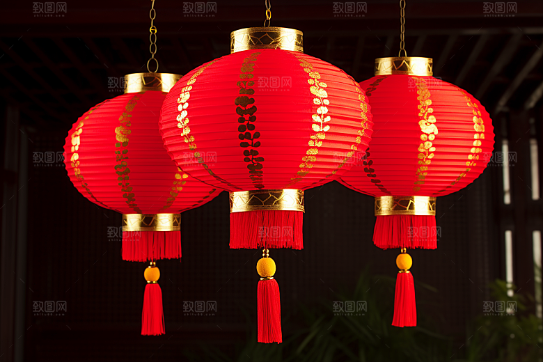 春节灯笼喜庆过年摄影图