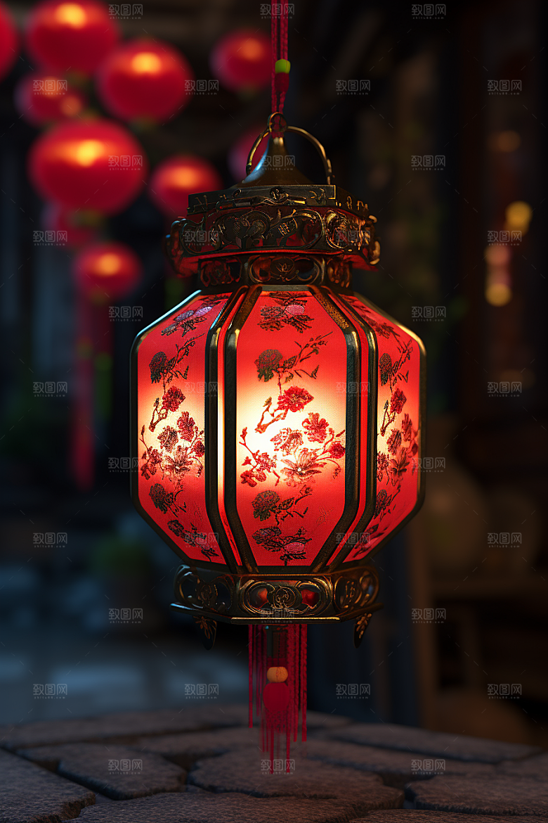 春节灯笼庆贺高清摄影图