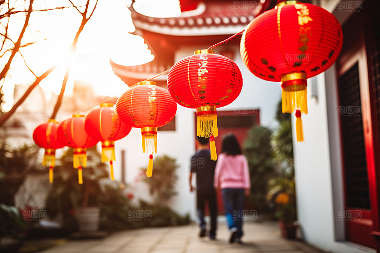 春节灯笼高清喜庆摄影图