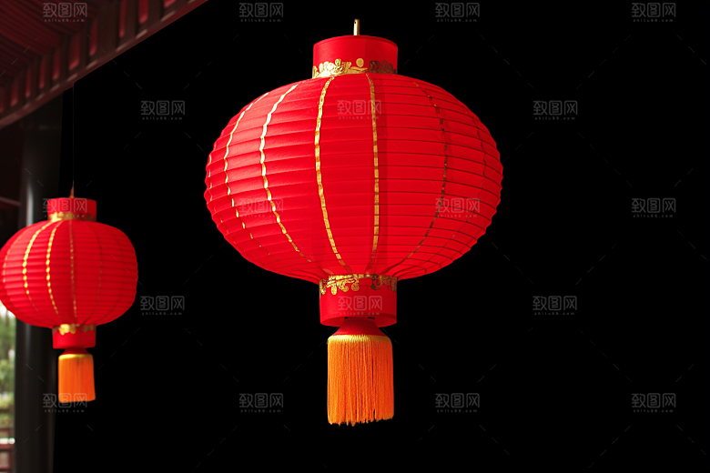春节灯笼火热挂灯笼摄影图