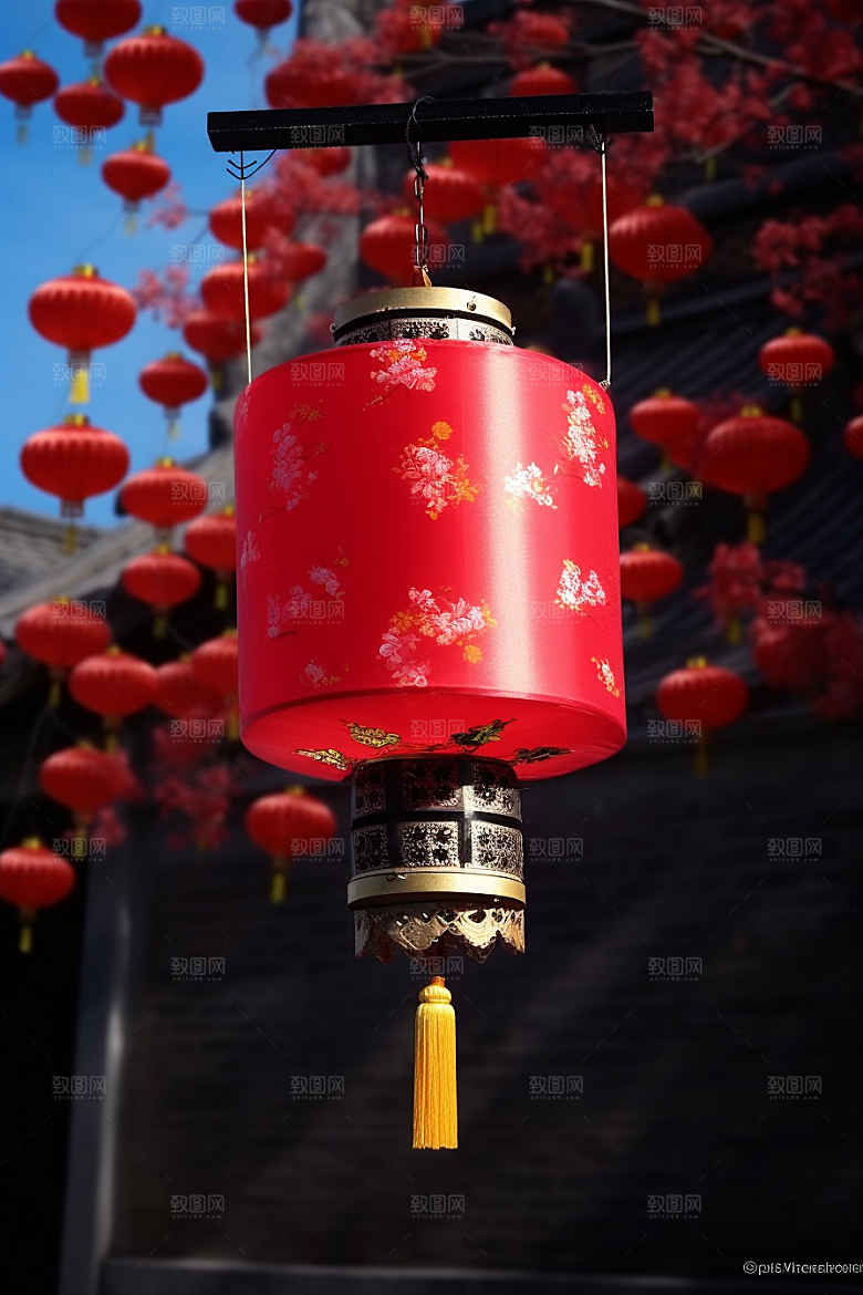 春节灯笼庆祝庆贺摄影图
