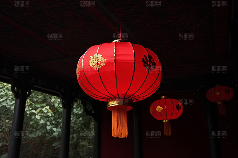 春节灯笼喜庆庆祝摄影图